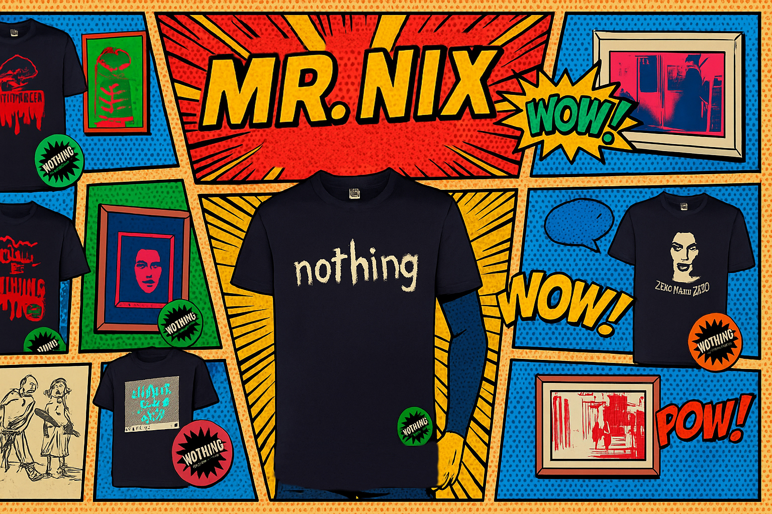 Comic-Grafik mit Mr. Nix Motiven