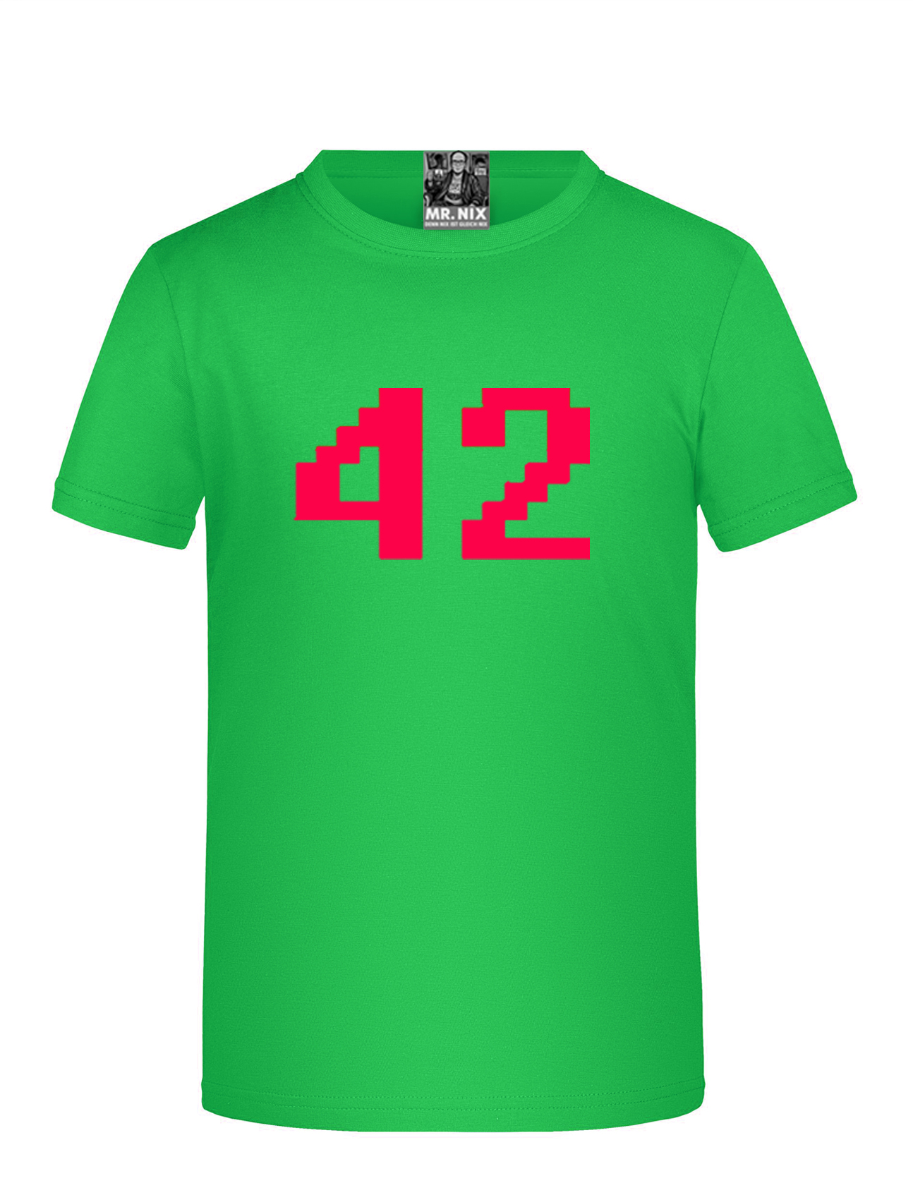 Beispiel-T-Shirt neon-grün mit kleinem New-path Recovery Center Logo