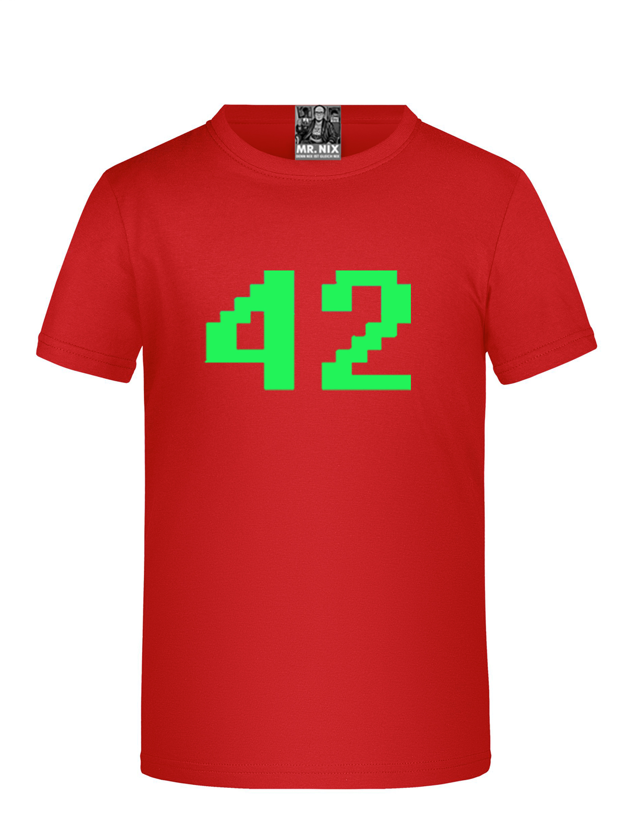 Beispiel-T-Shirt neon-grün mit großem New-path Logo